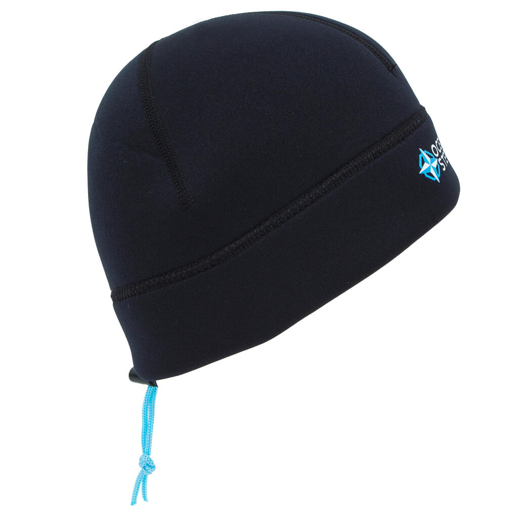 3 mm neoprene sea walking cap - black