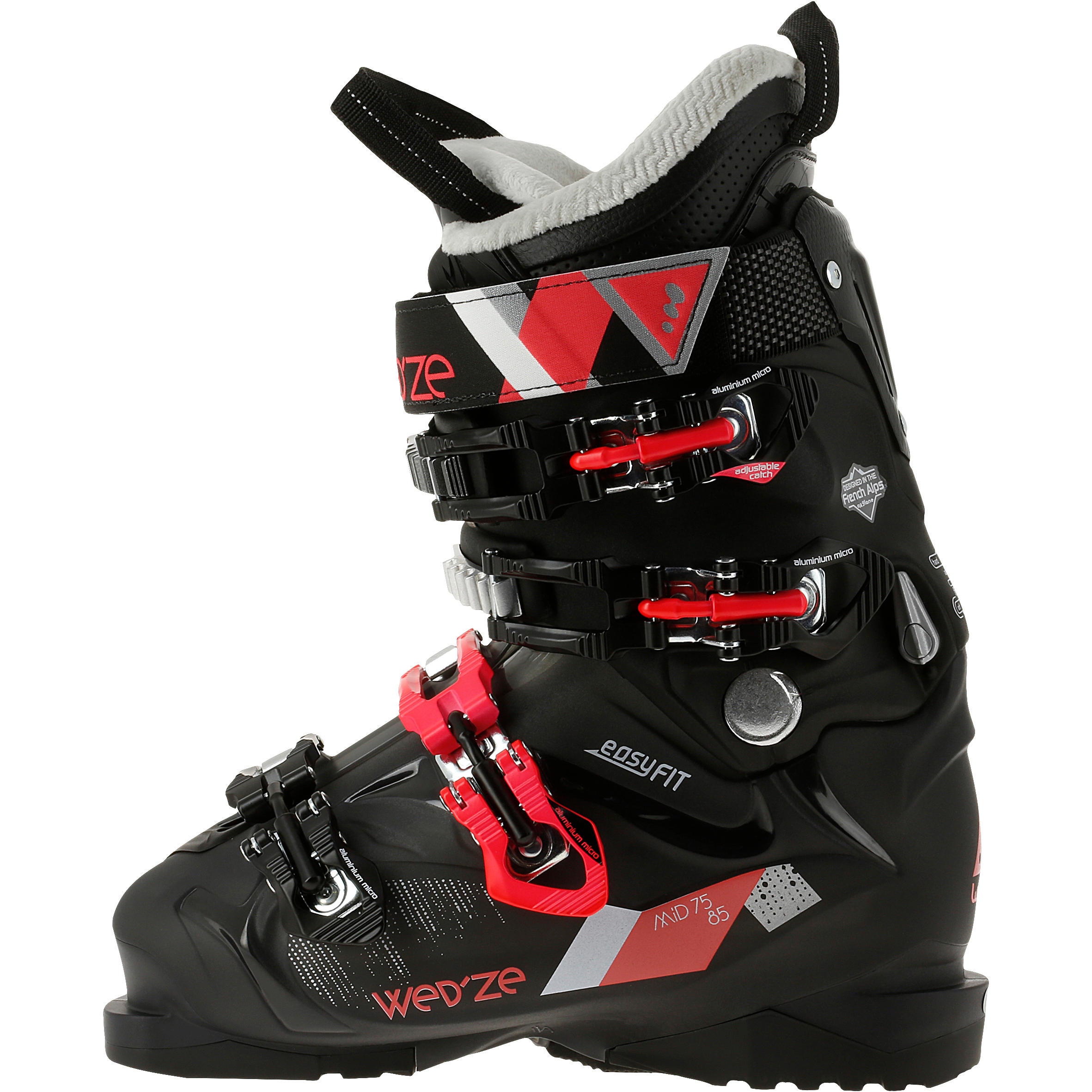 MID 75-85 Women's Ski Boots - Black and Pink 4/16
