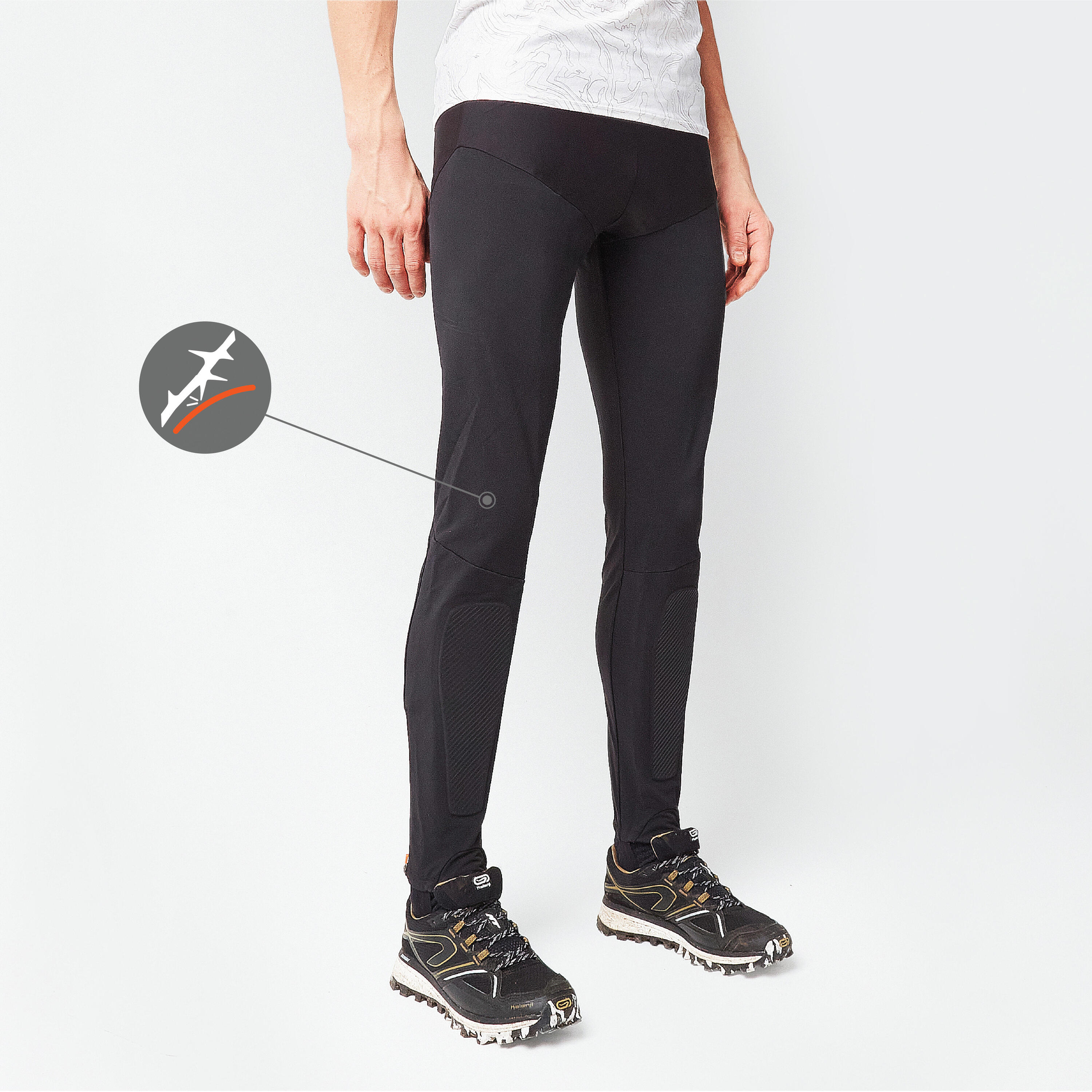 UNISEX PROTECTIVE AND RESISTANT 900 LONG RUNNING TIGHTS FOR ORIENTEERING  GEONAUTE