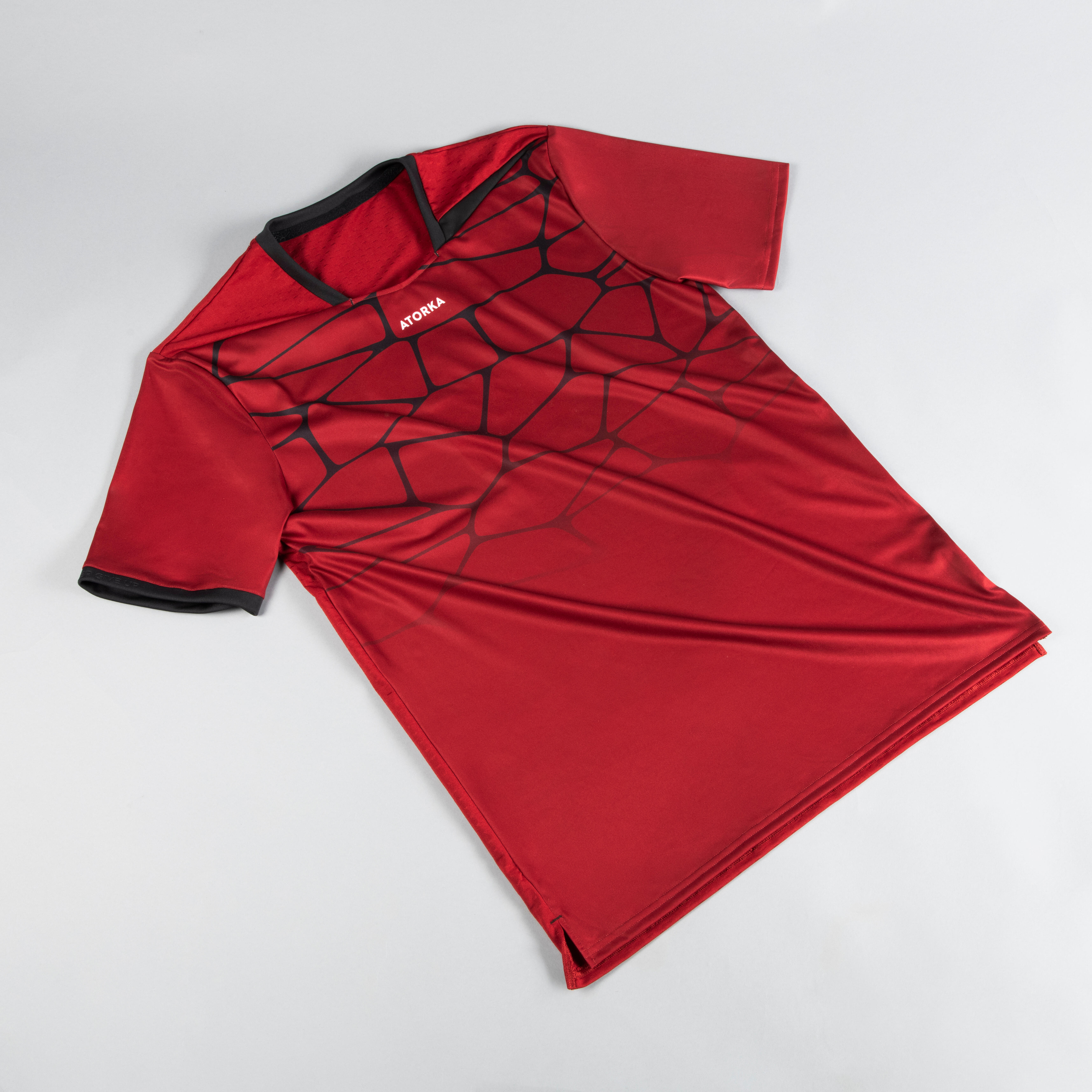 Men's short-sleeved handball jersey - H500 red black