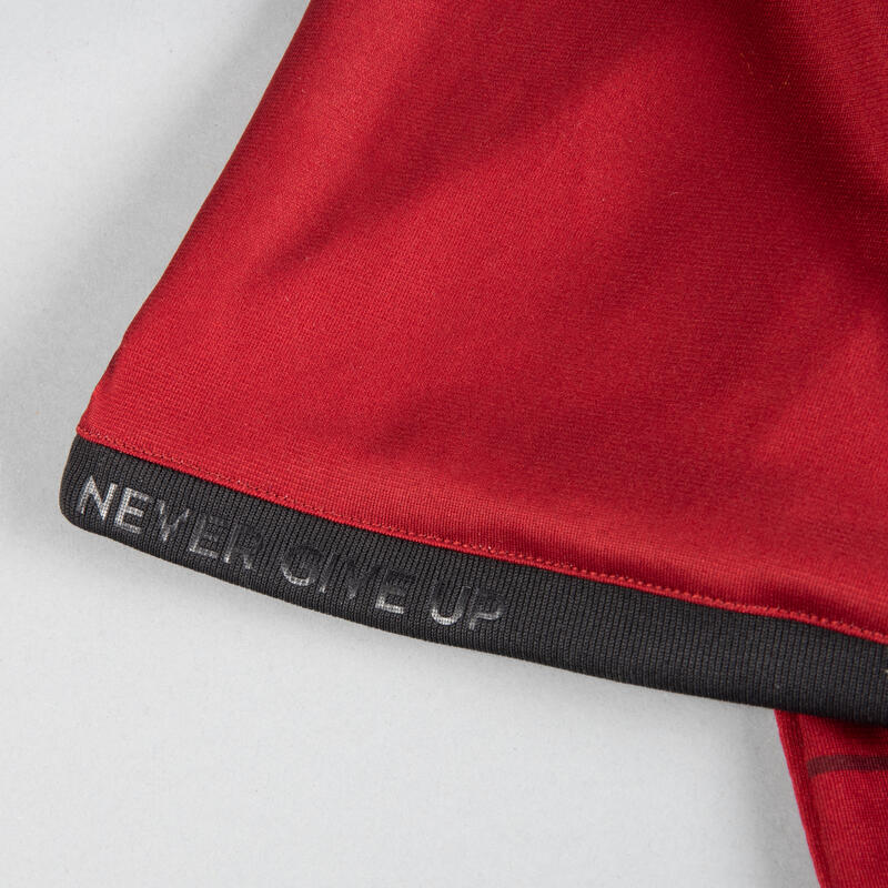 Tricou Handbal H500 Negru-Roşu Bărbaţi 