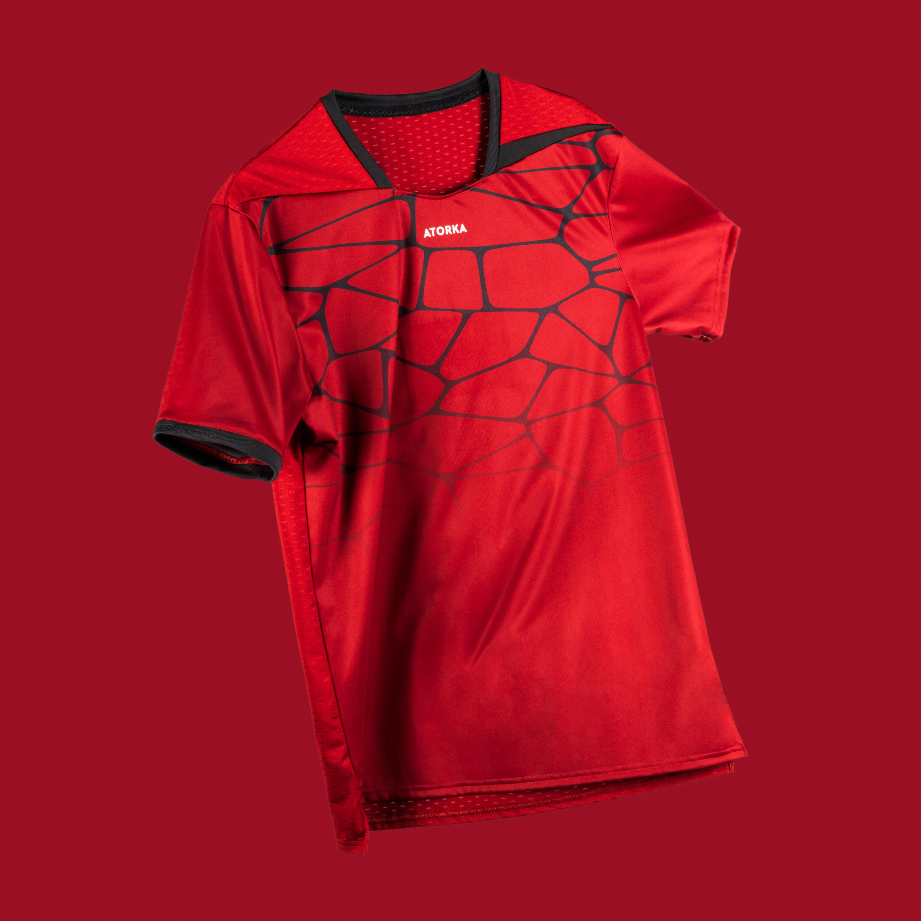 Men's Short-Sleeved Handball Jersey H500 - Red/Black 12/12