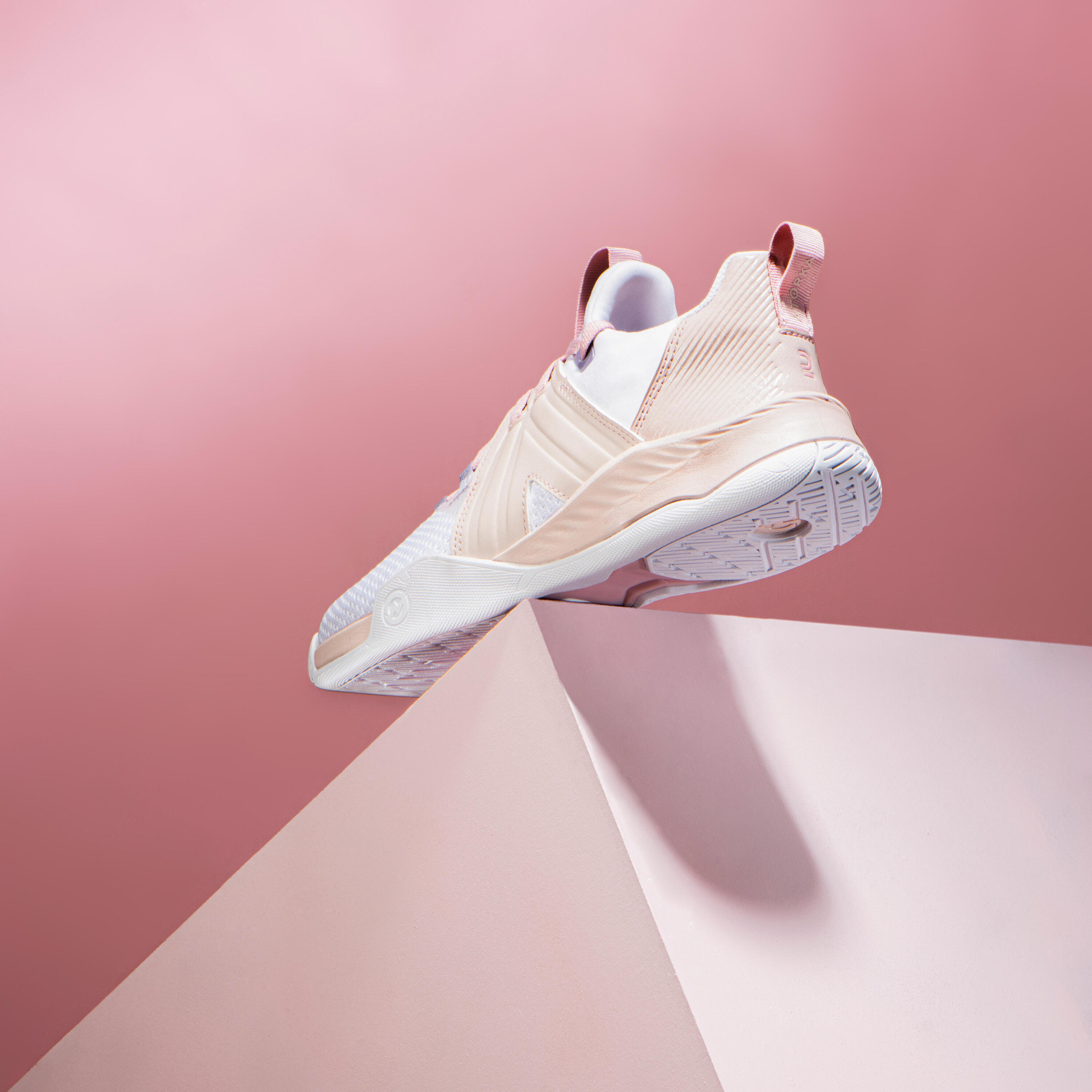 Zapatillas de balonmano Unisex - H500 FASTER rosa blanco 14/16