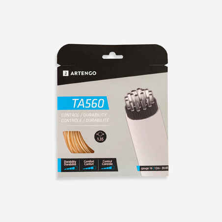 Daugiasiūlės teniso rakečių stygos „TA 560 Control“, 1,35 mm, smėlio spalvos