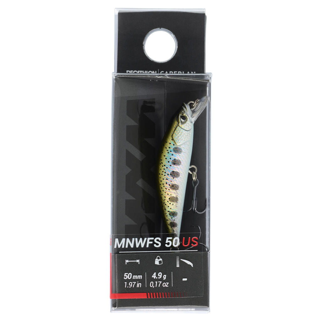 ВОБЛЕР ЗА ПЪСТЪРВА MINNOW WXM MNWFS 50 US, СЪС ЗЕЛЕН ГРЪБ