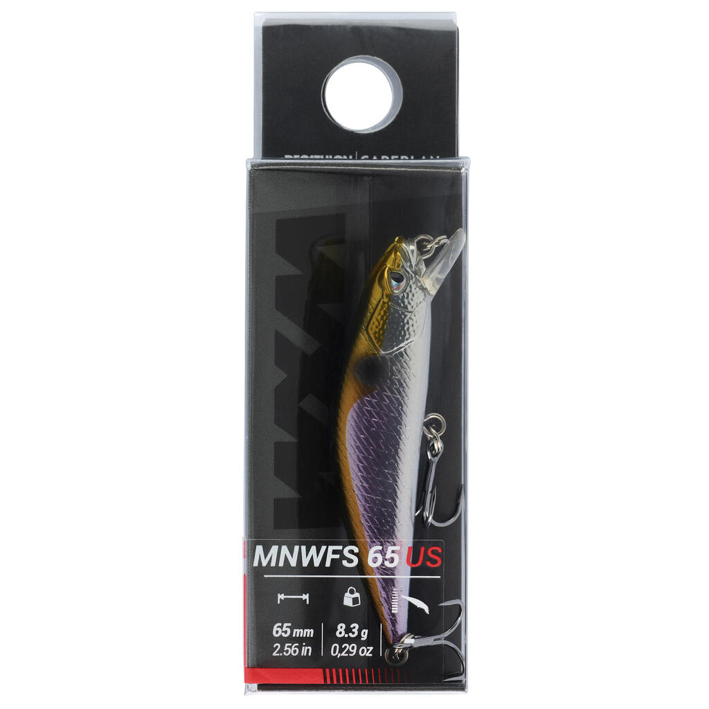 MINNOW HARD LURE FOR TROUT WXM  MNWFS 65 US BLACK BASS
