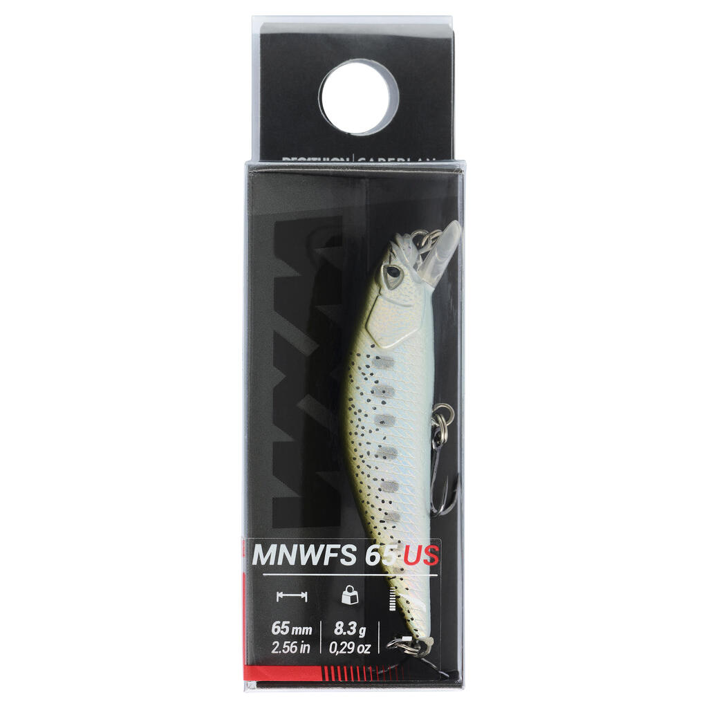 ВОБЛЕР ЗА ПЪСТЪРВА MINNOW WXM MNWFS 65 US, СЪС ЗЕЛЕН ГРЪБ