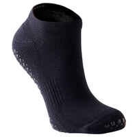 Low synthetic non-slip fitness socks - 100 black