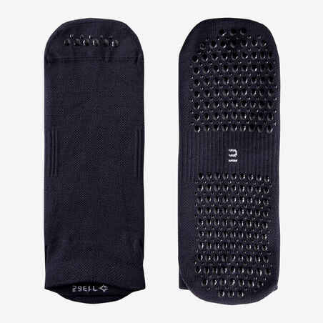 Low Non-Slip Synthetic Fitness Socks 100 - Black