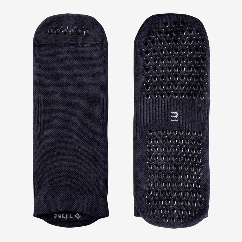 Chaussettes antidérapantes fitness basse synthétique - 100 noir