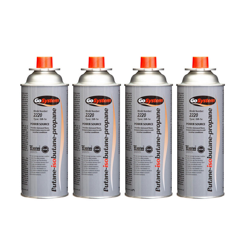 227g Butane/ISOButane/Propane Mix Bayonet Gas Cartridge - 4 Pack