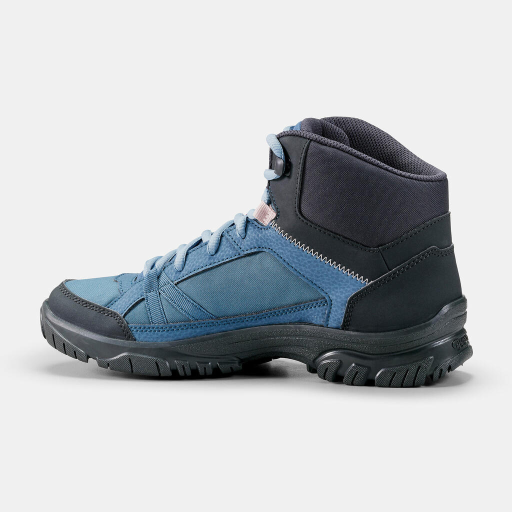 Women's walking boots - NH100 mid - Blue