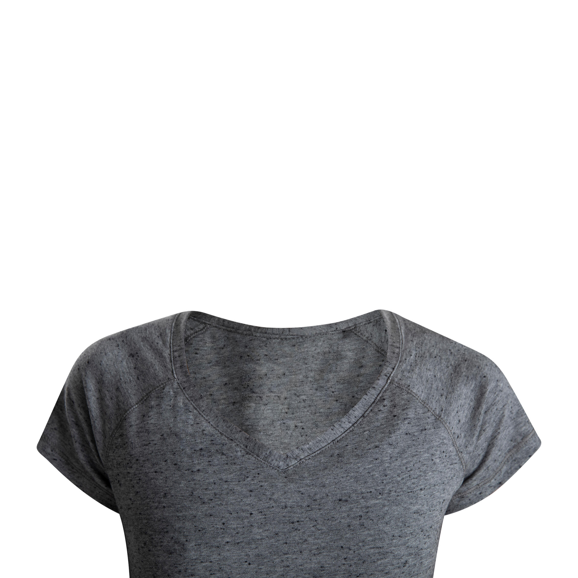 Women's Fitness V-Neck T-Shirt 500 - Grey 14/17