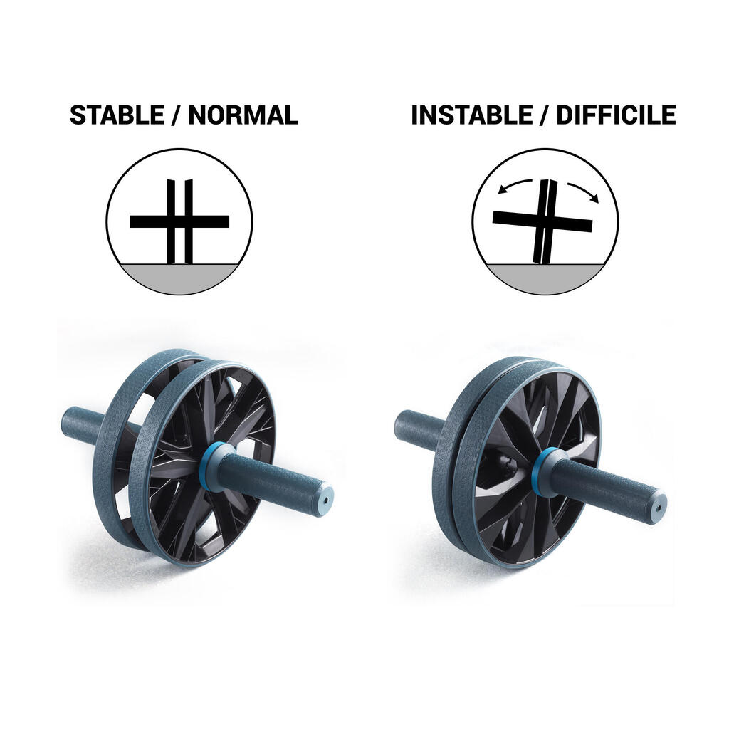 Roue abdominale musculation - Ab wheel bi-mode bleu