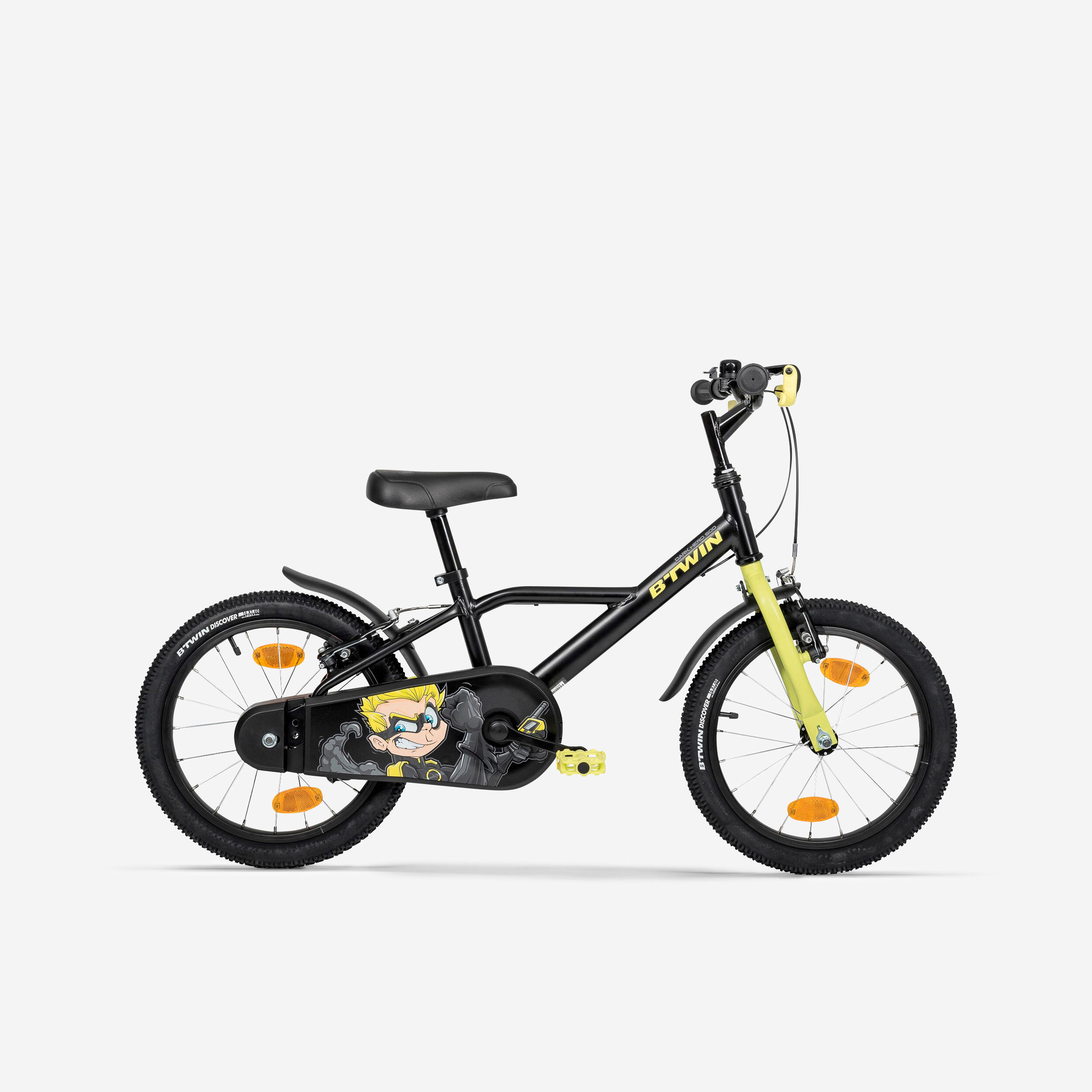 Bicicleta de niños 14 pulgadas Btwin 500 Monsters negra 3-4,5 años