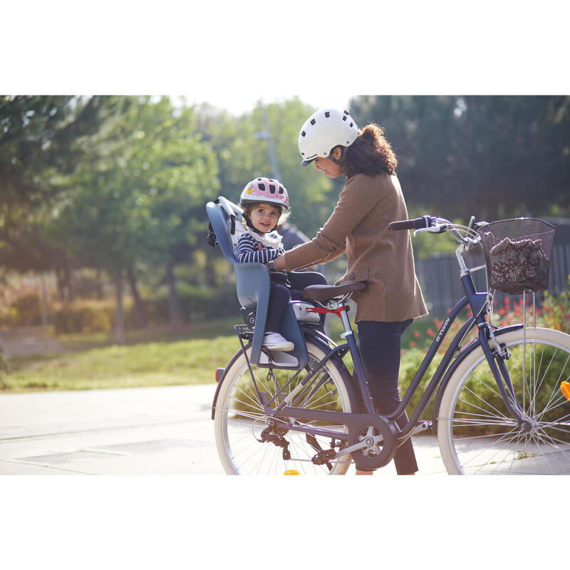 Bicicleta urbana clásica Elops 520 cuadro bajo 28 pulgadas 6 V azul