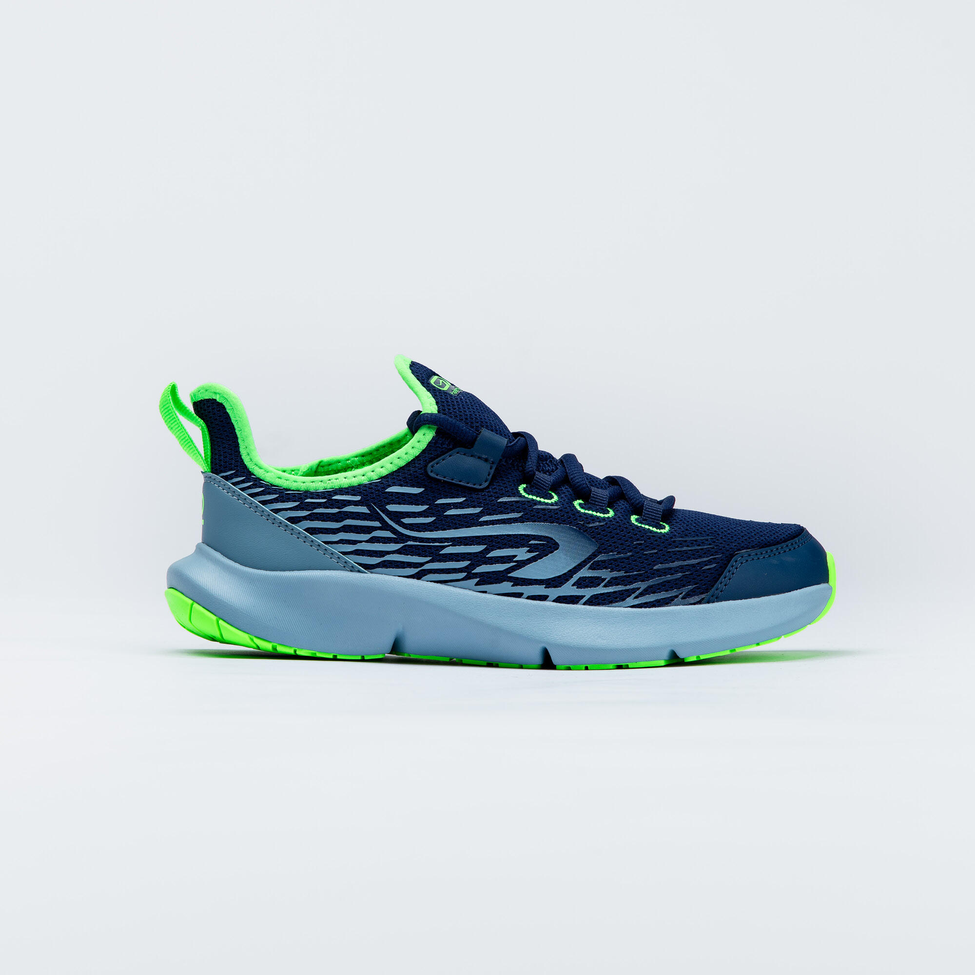 Lightweight and flexible lace-up trainers for children, AT Flex blue and green 7/15