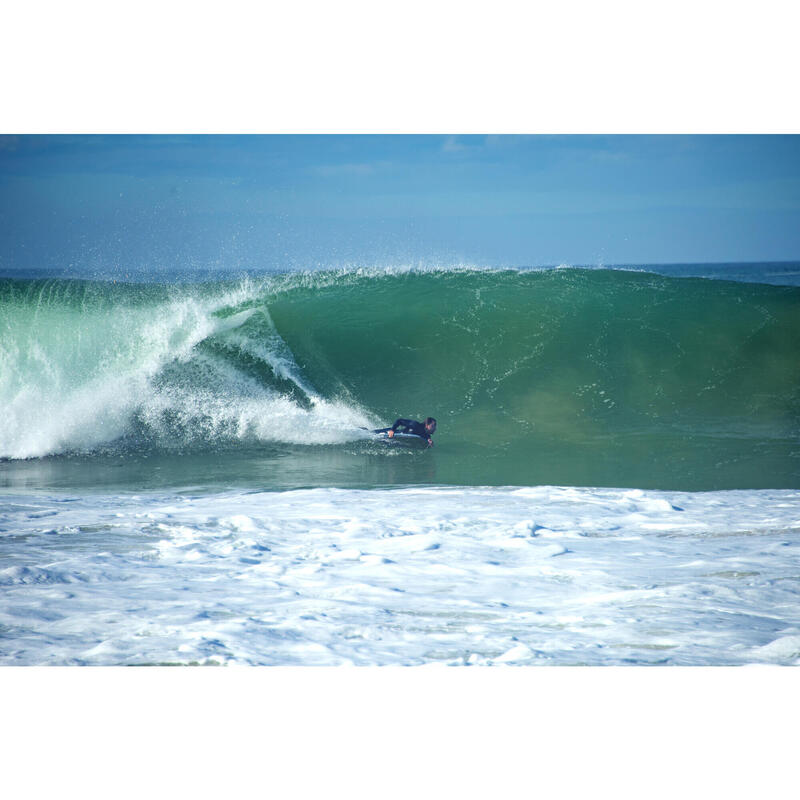 Bodyboard 500 gris rouge avec leash biceps