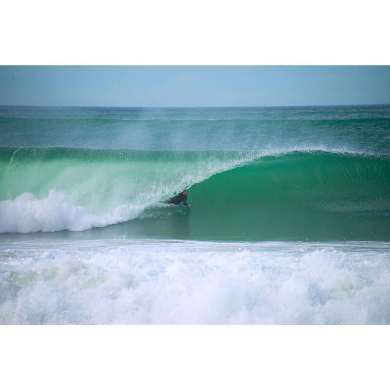 Bodyboard 500 gris rouge avec leash biceps