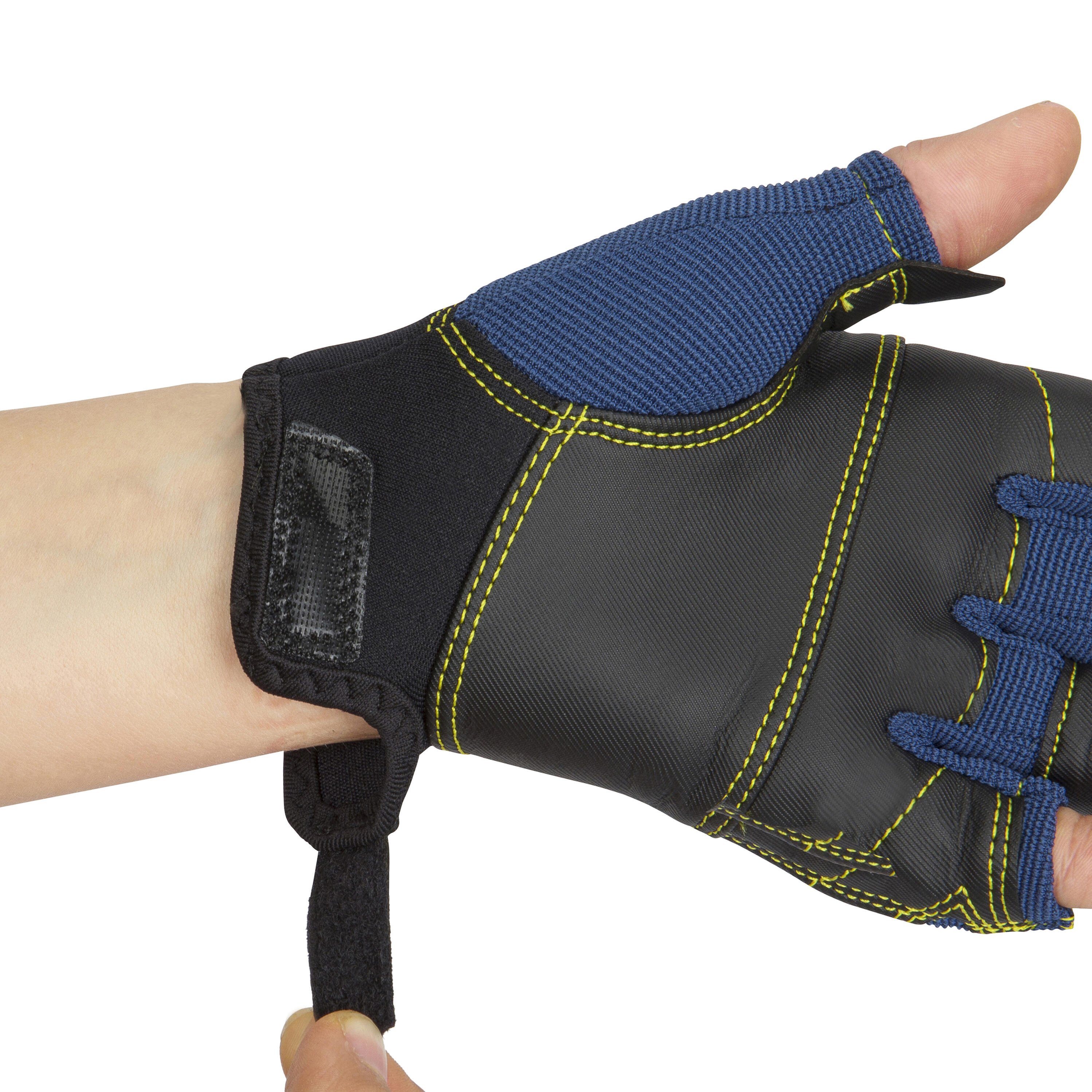 Kids Fingerless Sailing Gloves 500 Dark Blue