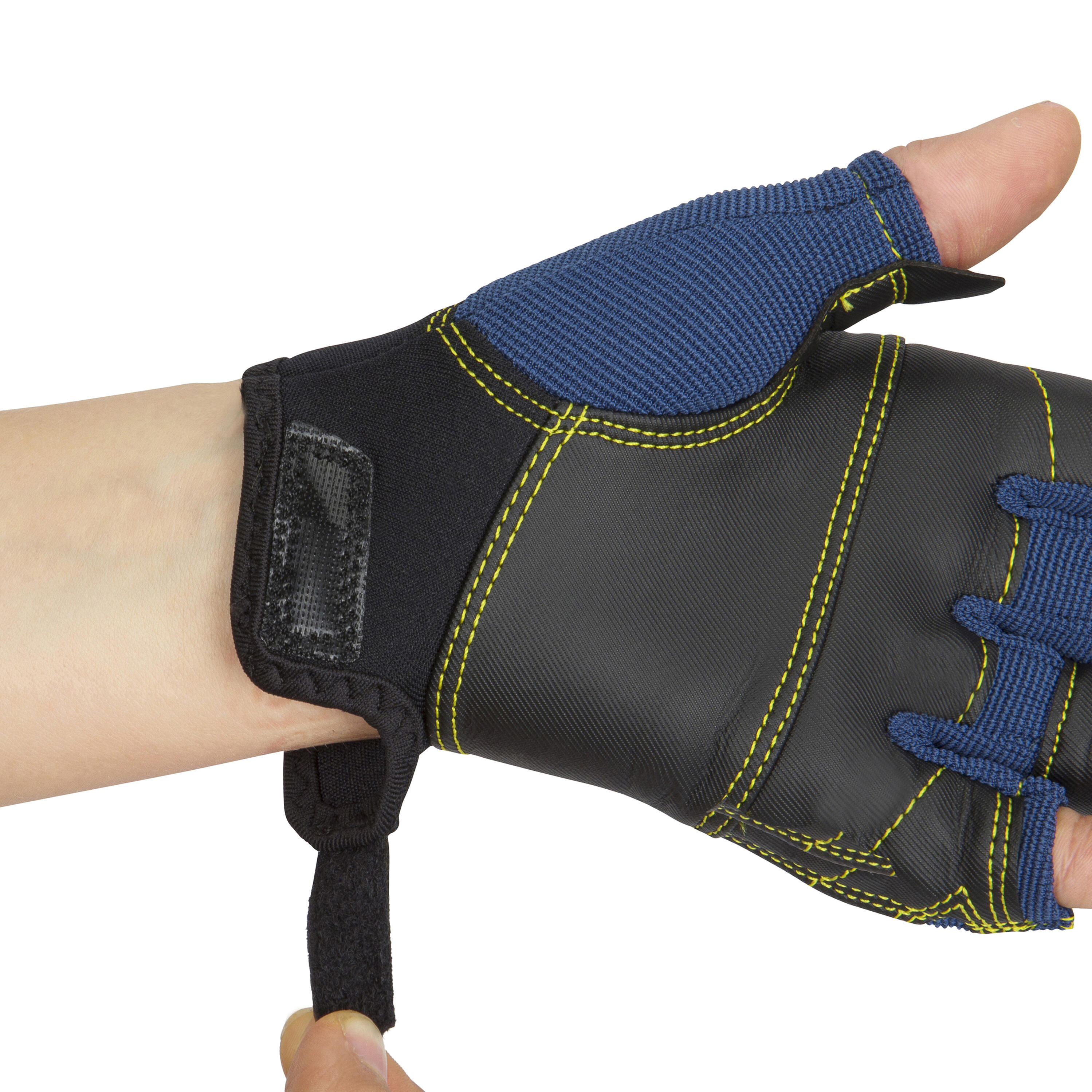 Kids' fingerless sailing gloves 500 - dark blue 6/7
