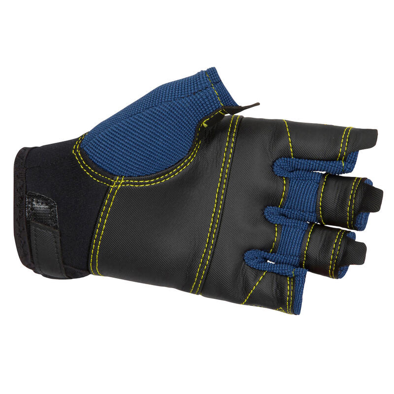 Kids' fingerless sailing gloves 500 - dark blue