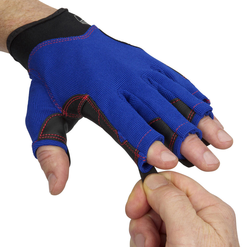 Sailing Adult fingerless gloves 500 - purple