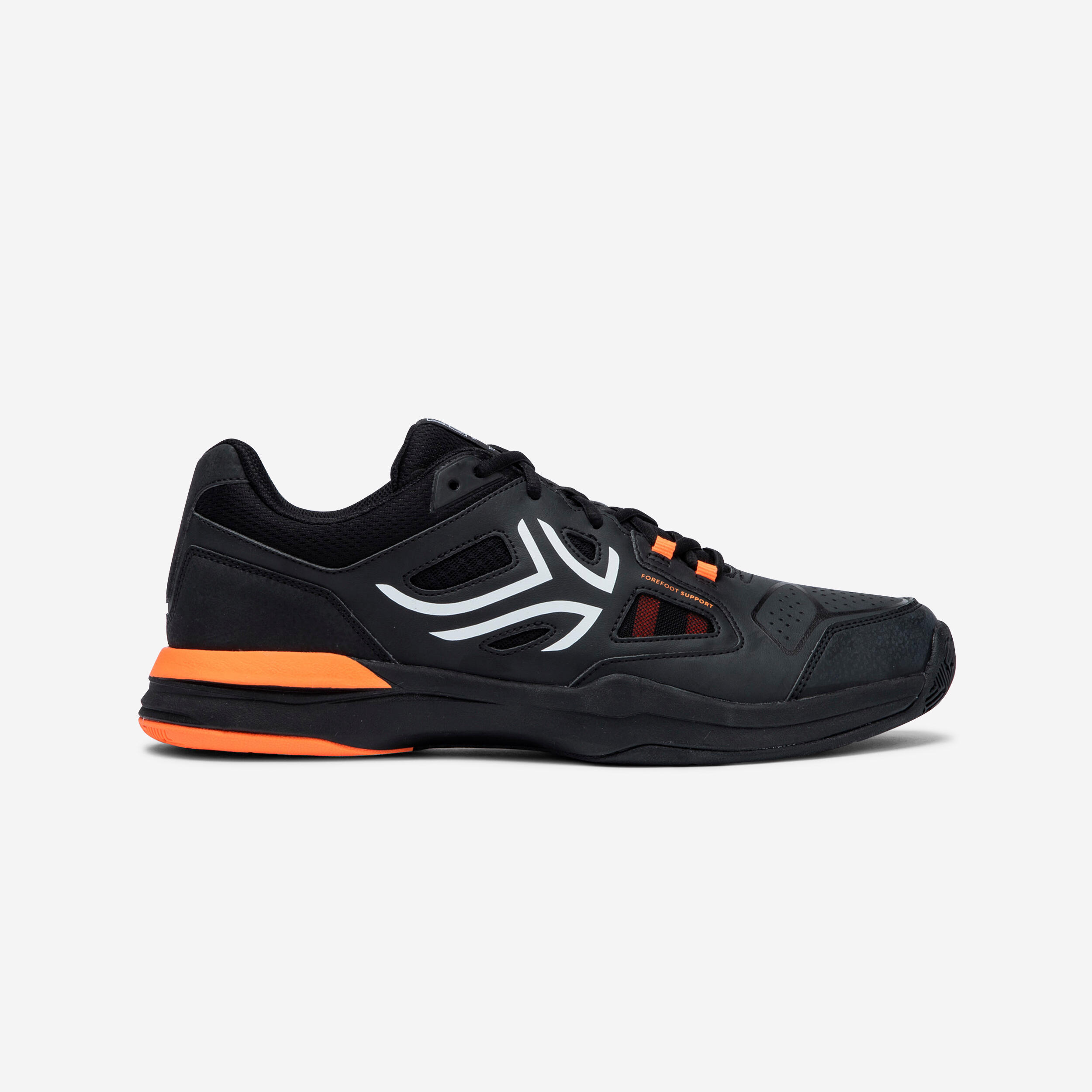 MEN'S TS500 TENNIS SHOES BLACK ORANGE MULTI COURT