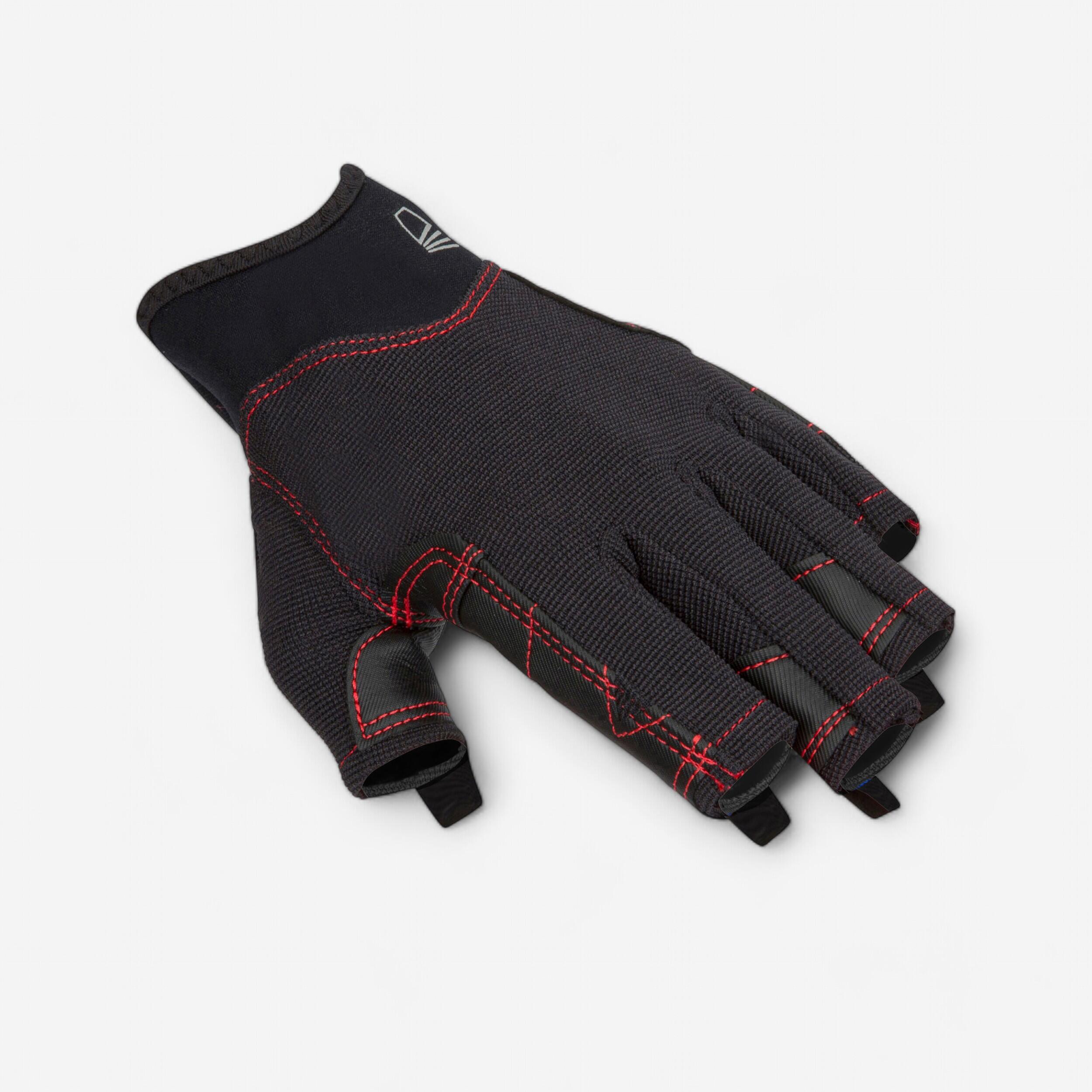 TRIBORD Bezprstové rukavice 500 na jachting čierne 2XL