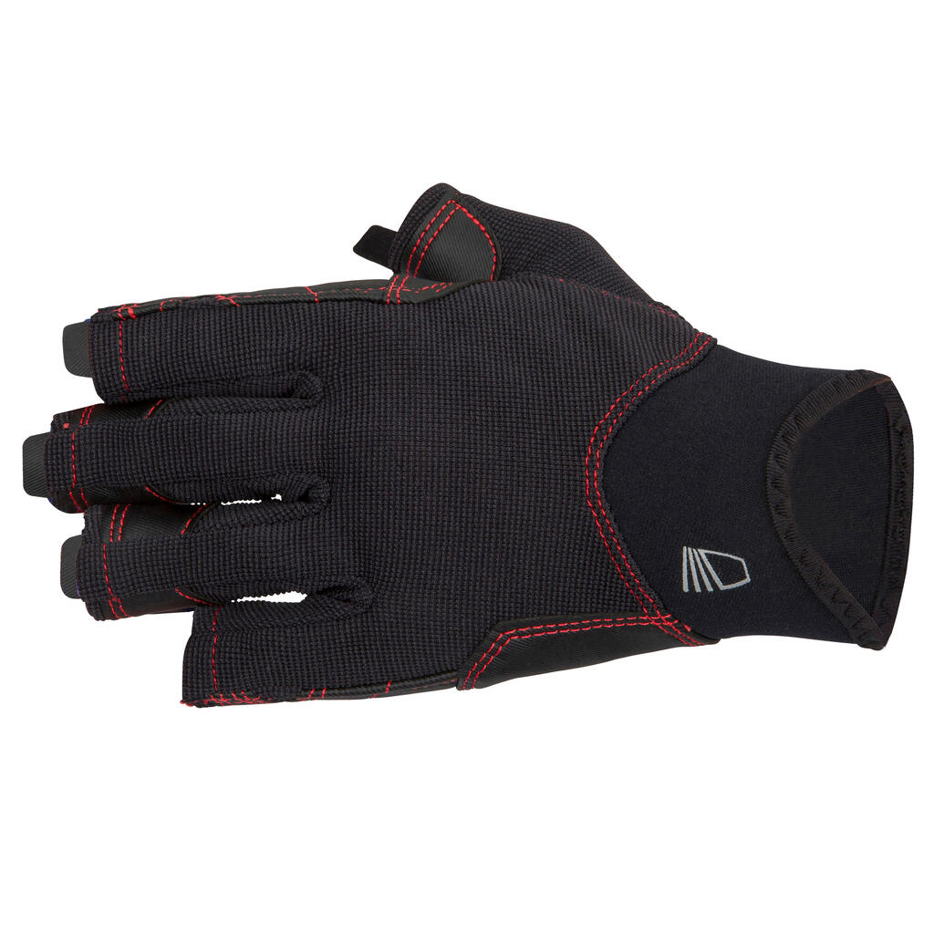 Sailing Adult fingerless gloves 500 - dark grey