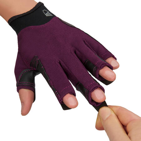 Ljubičaste rukavice za jedrenje 500 za odrasle