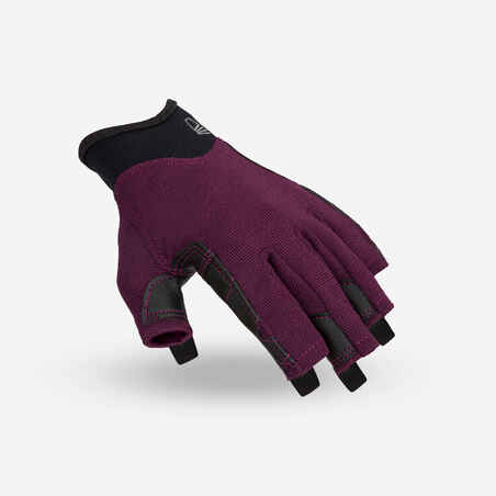 Vijoličaste jadralne rokavice brez prstov 500 za odrasle