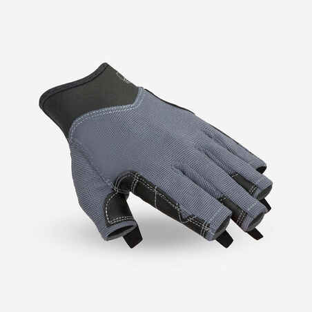 Temno sive jadralne rokavice brez prstov 500 za odrasle