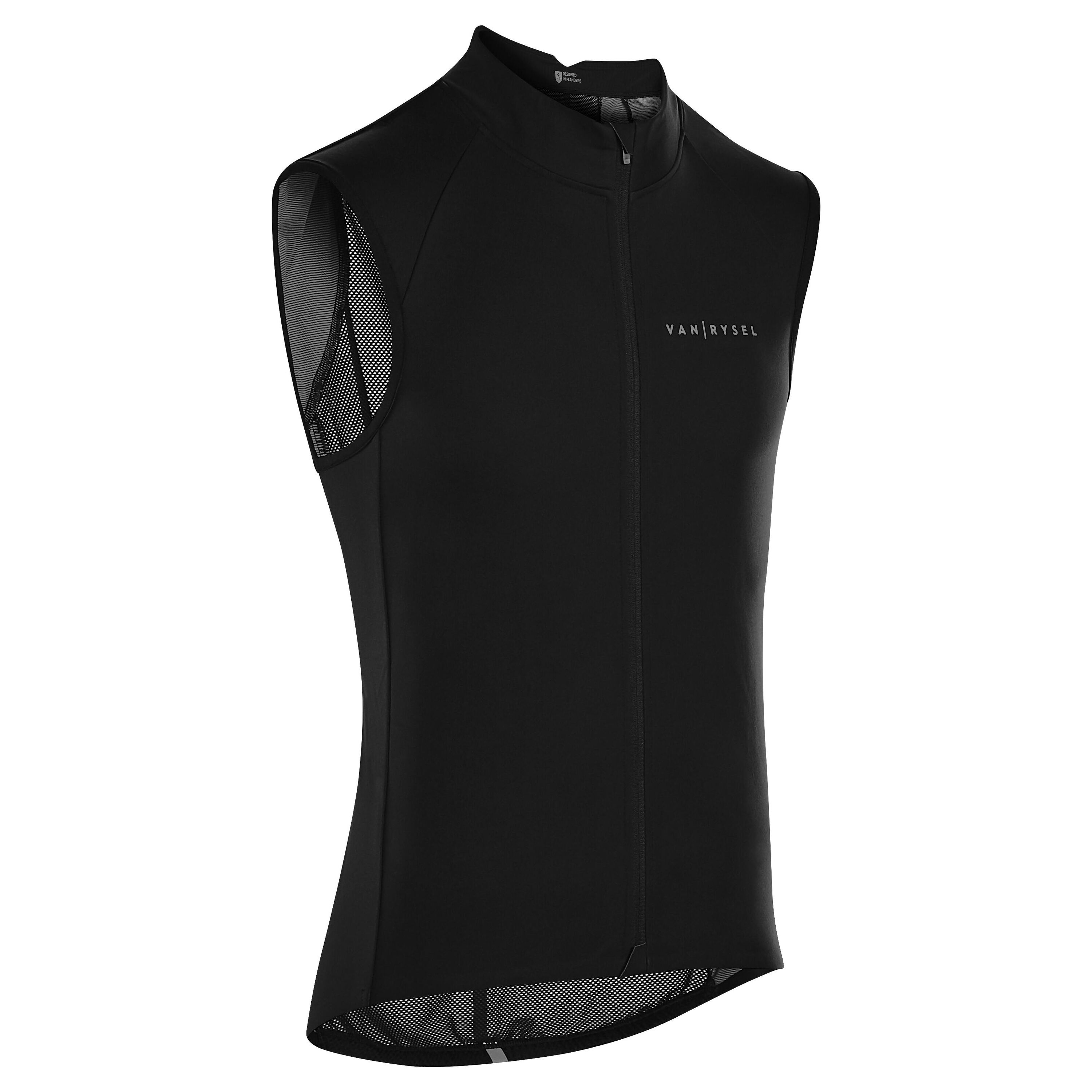 VAN RYSEL Men's Road Cycling Windproof Gilet Racer - Black