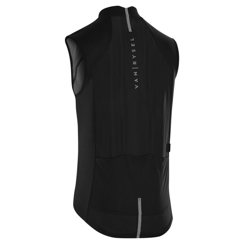 GILET COUPE-VENT VELO ROUTE HOMME - RACER noir