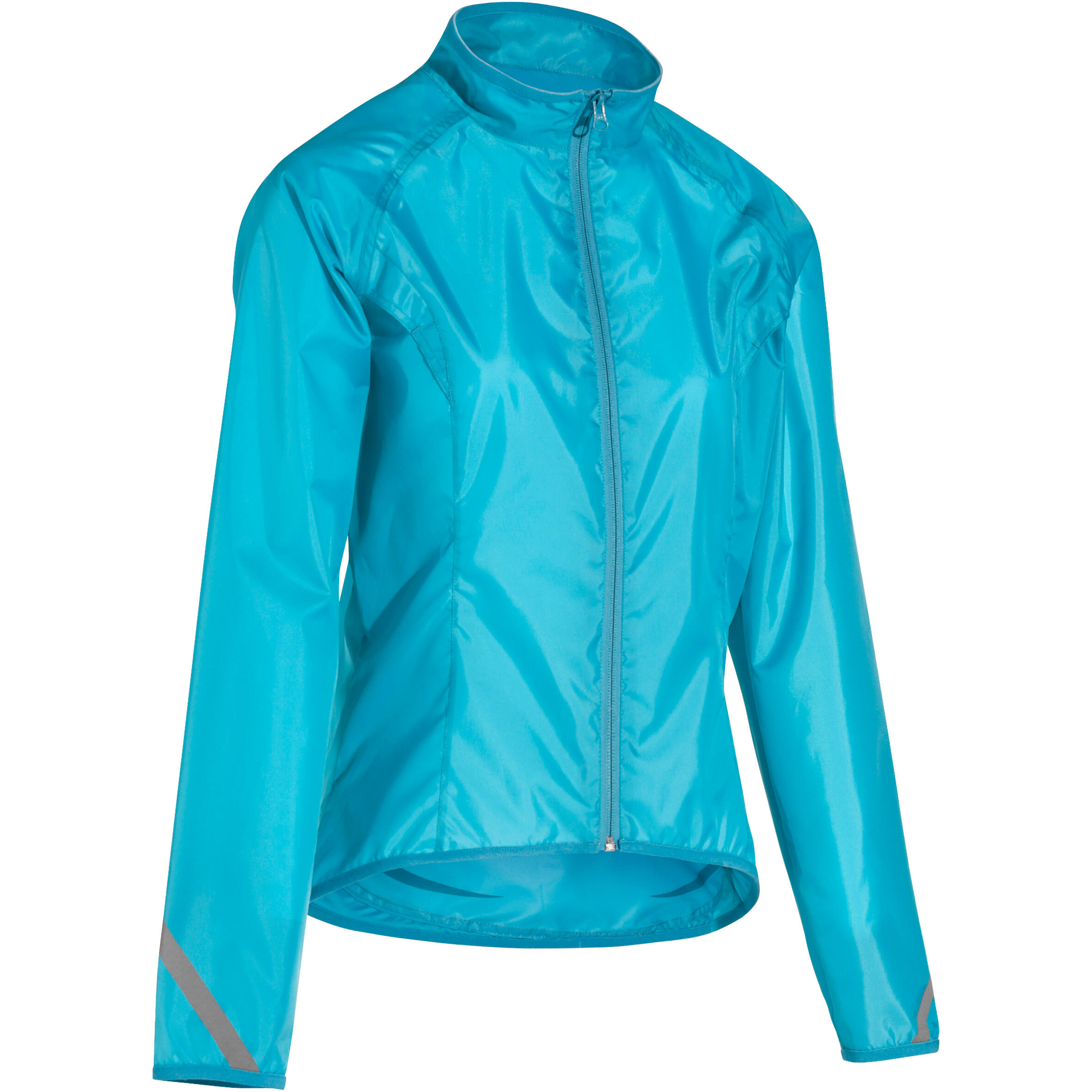 BTWIN 300 Women's Cycling Rain Jacket - Blue