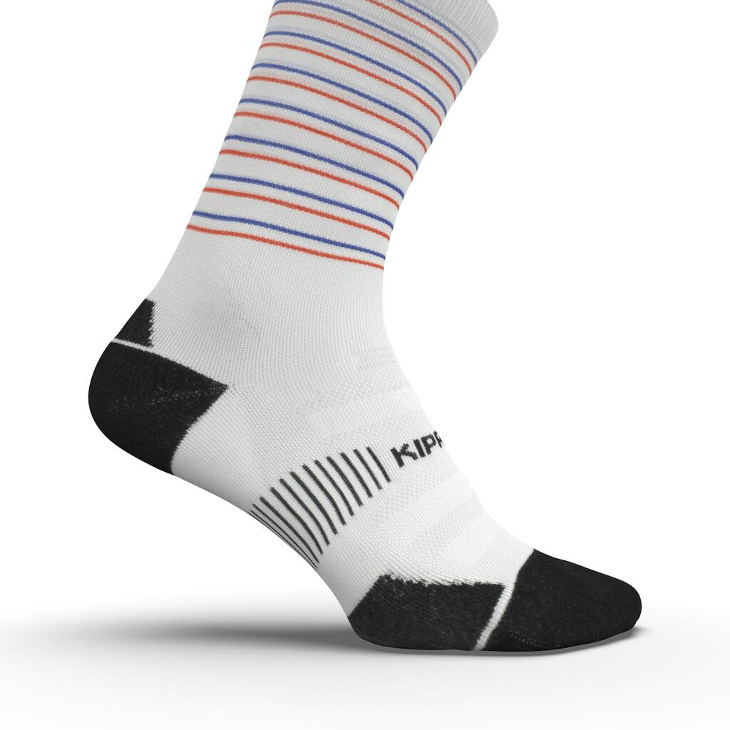 RUN900 RUN WILD THICK MIDCALF RUNNING SOCKS - WHITE BLACK