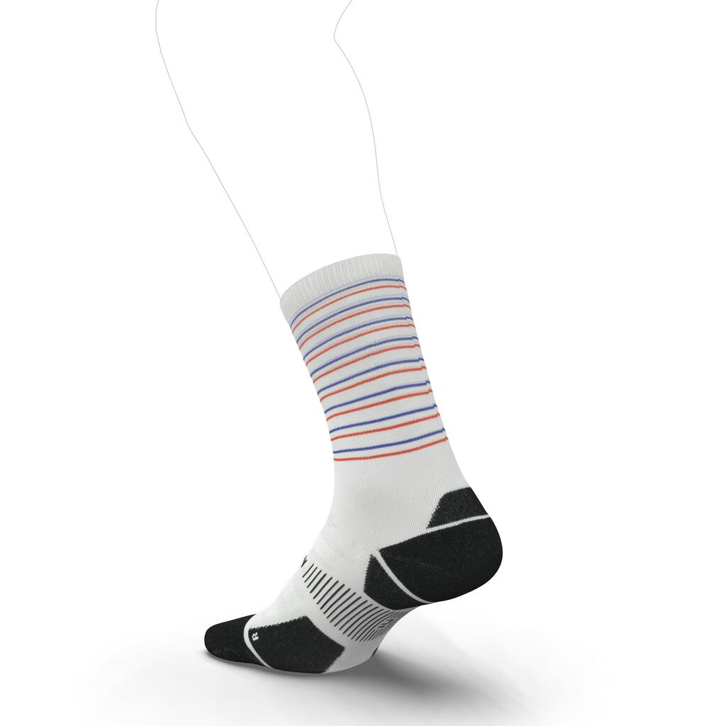 RUN900 RUN WILD THICK MIDCALF RUNNING SOCKS - WHITE BLACK