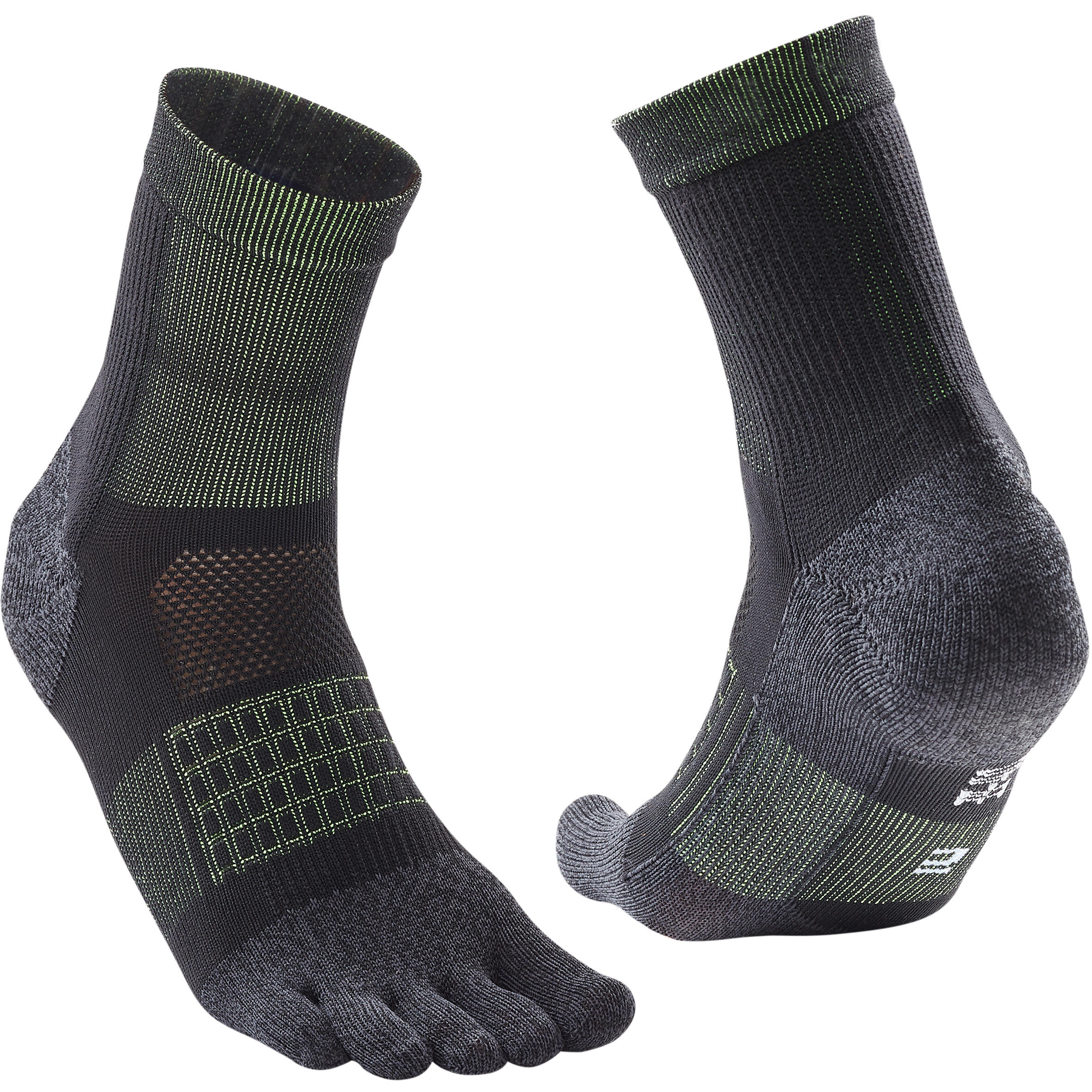 CHAUSSETTES DE RUNNING 5 DOIGTS NOIRES JAUNES KIPRUN Decathlon