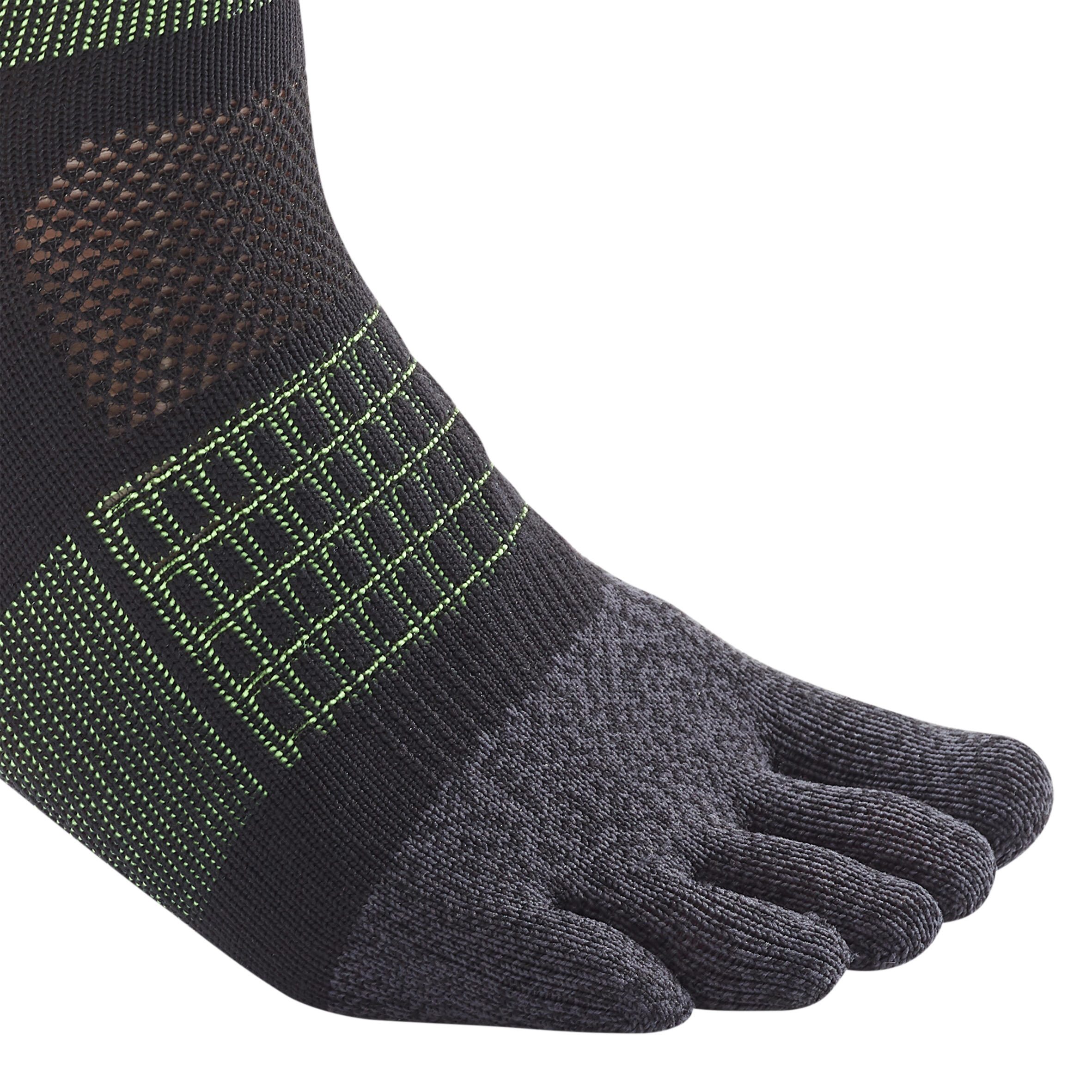 RUNNING 5-FINGER SOCKS - BLACK/YELLOW 3/9