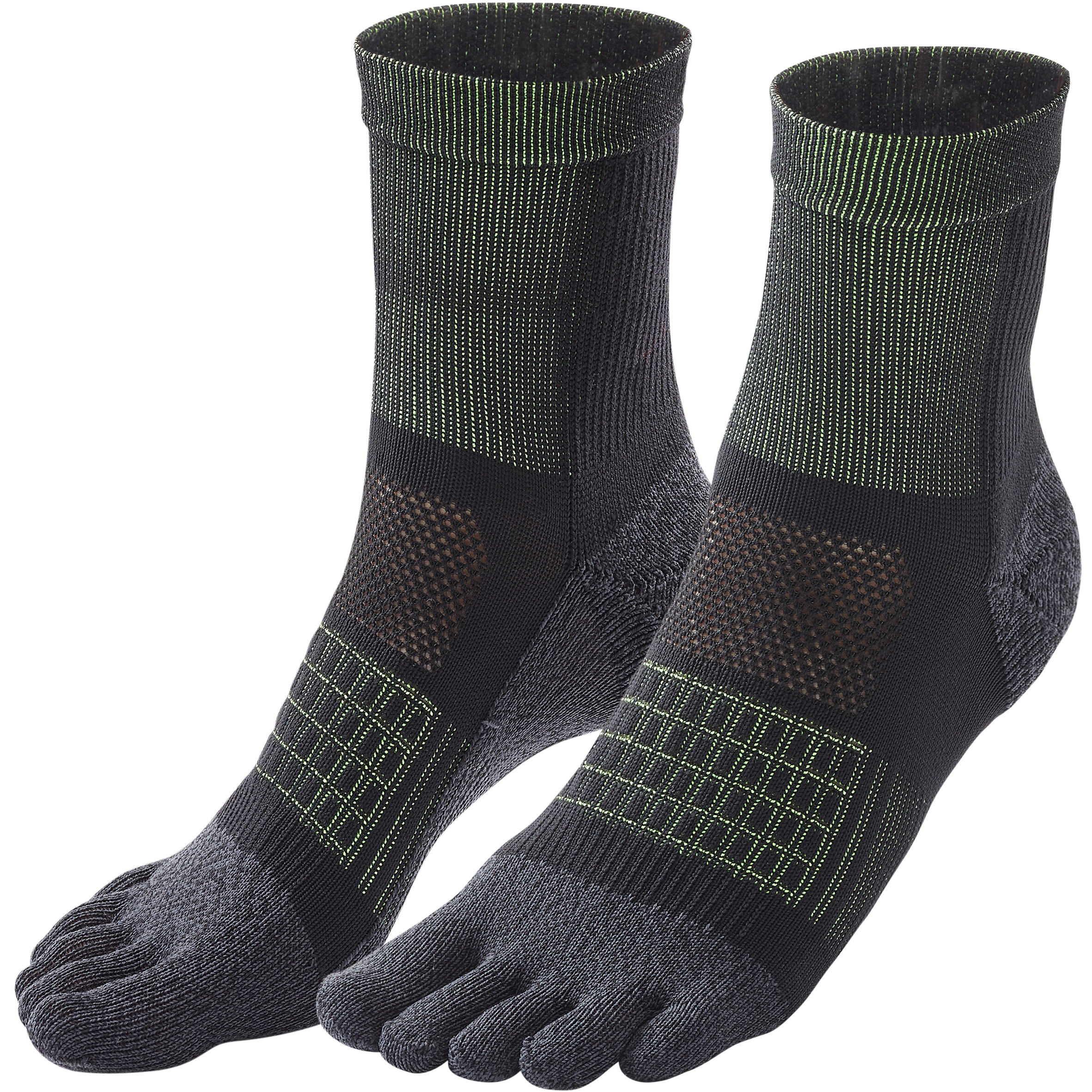 RUNNING 5-FINGER SOCKS - BLACK/YELLOW 4/9