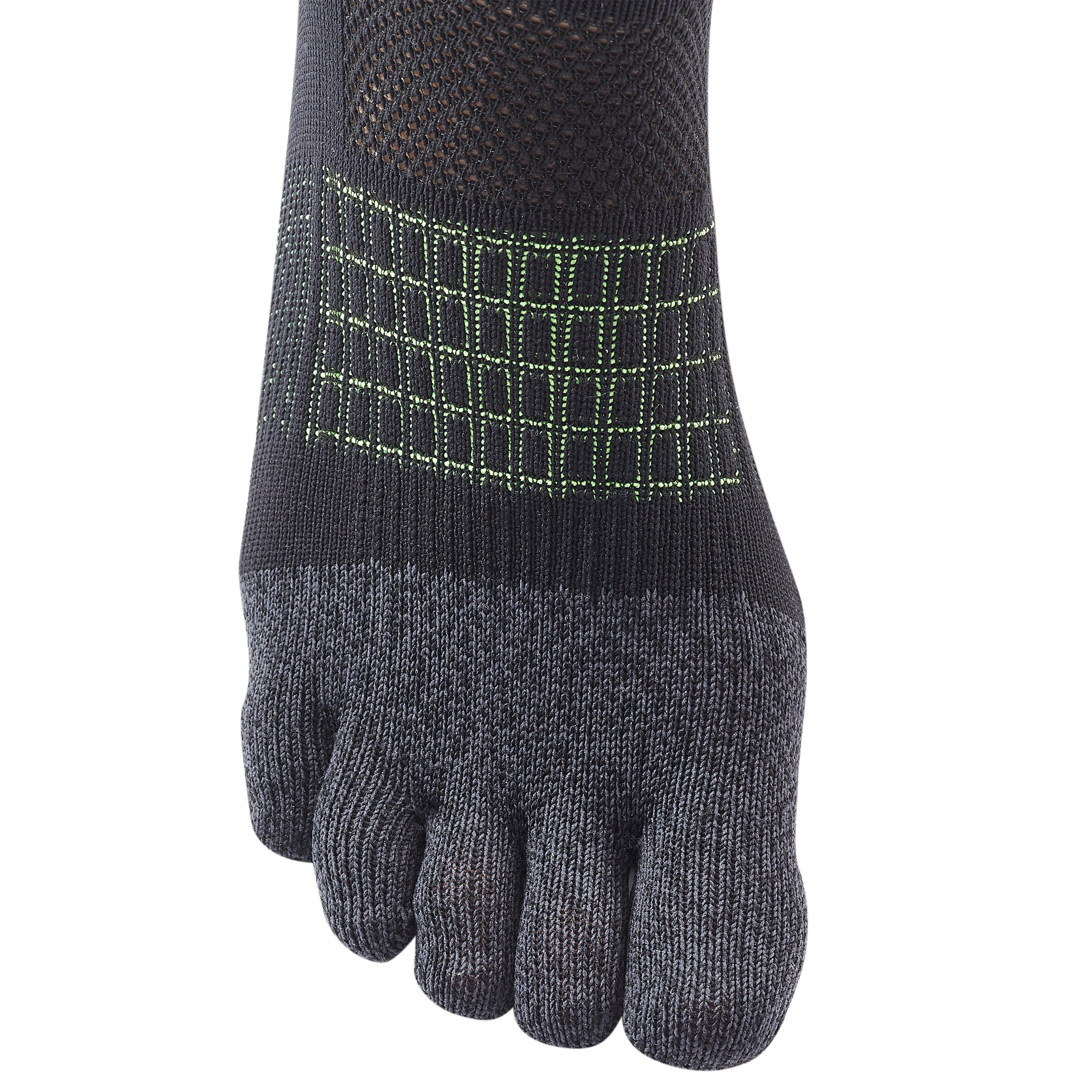 CHAUSSETTES DE RUNNING 5 DOIGTS NOIRES JAUNES KIPRUN Decathlon