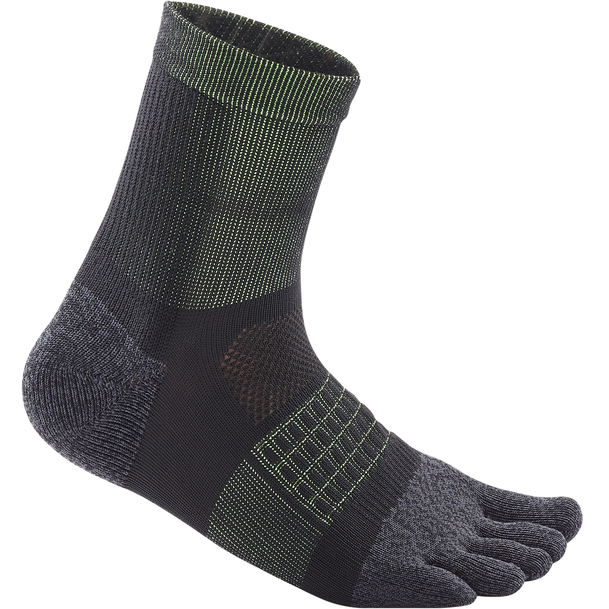 RUNNING 5-FINGER SOCKS - BLACK/YELLOW 9/9