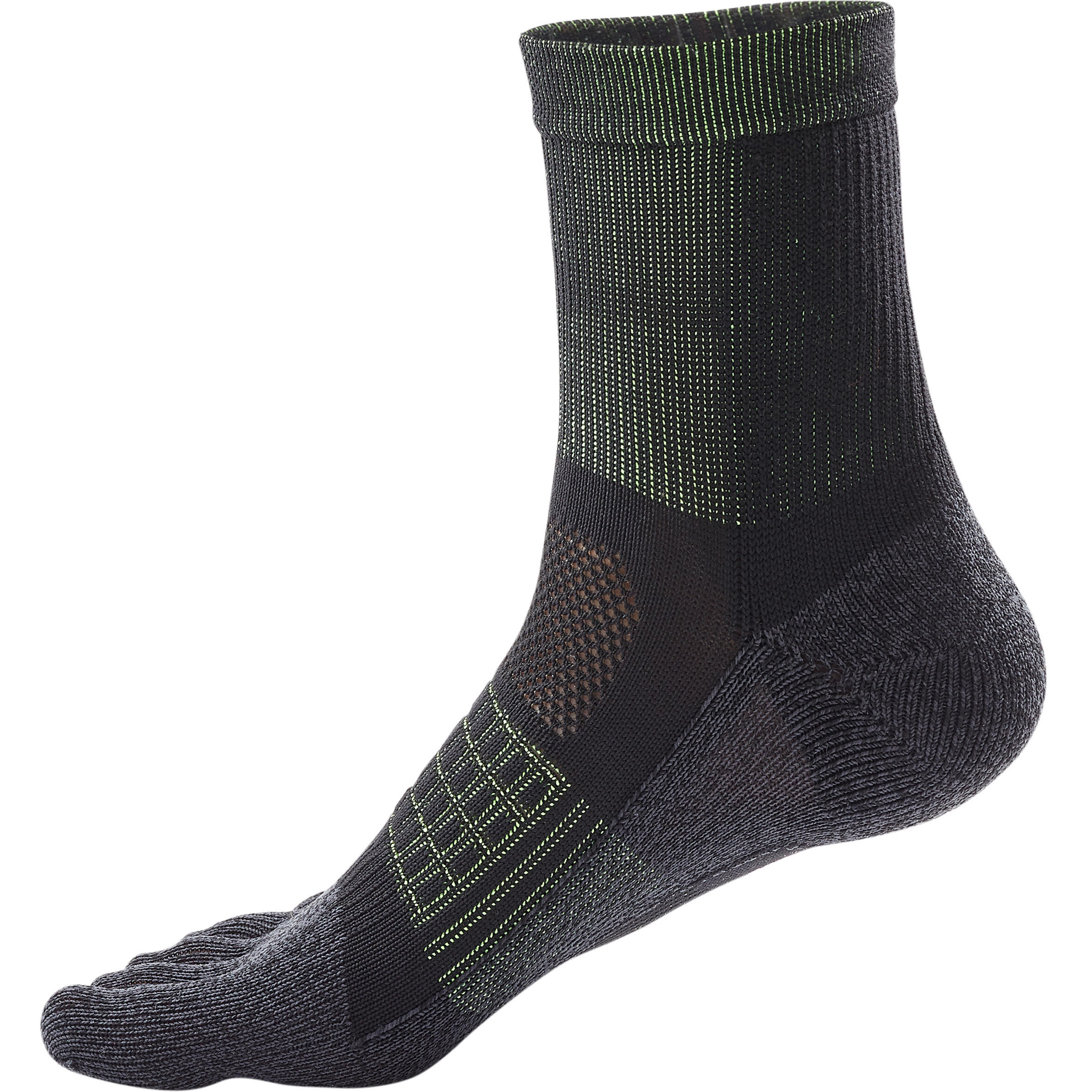 RUNNING 5-FINGER SOCKS - BLACK/YELLOW 8/9