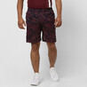 Men Sports Gym Shorts   Polyester With Zip Pockets - Solid Burgundy