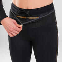 WOMEN'S 3/4 TRAIL RUNNING LEGGINGS EMBOSS - BLACK/BRONZE