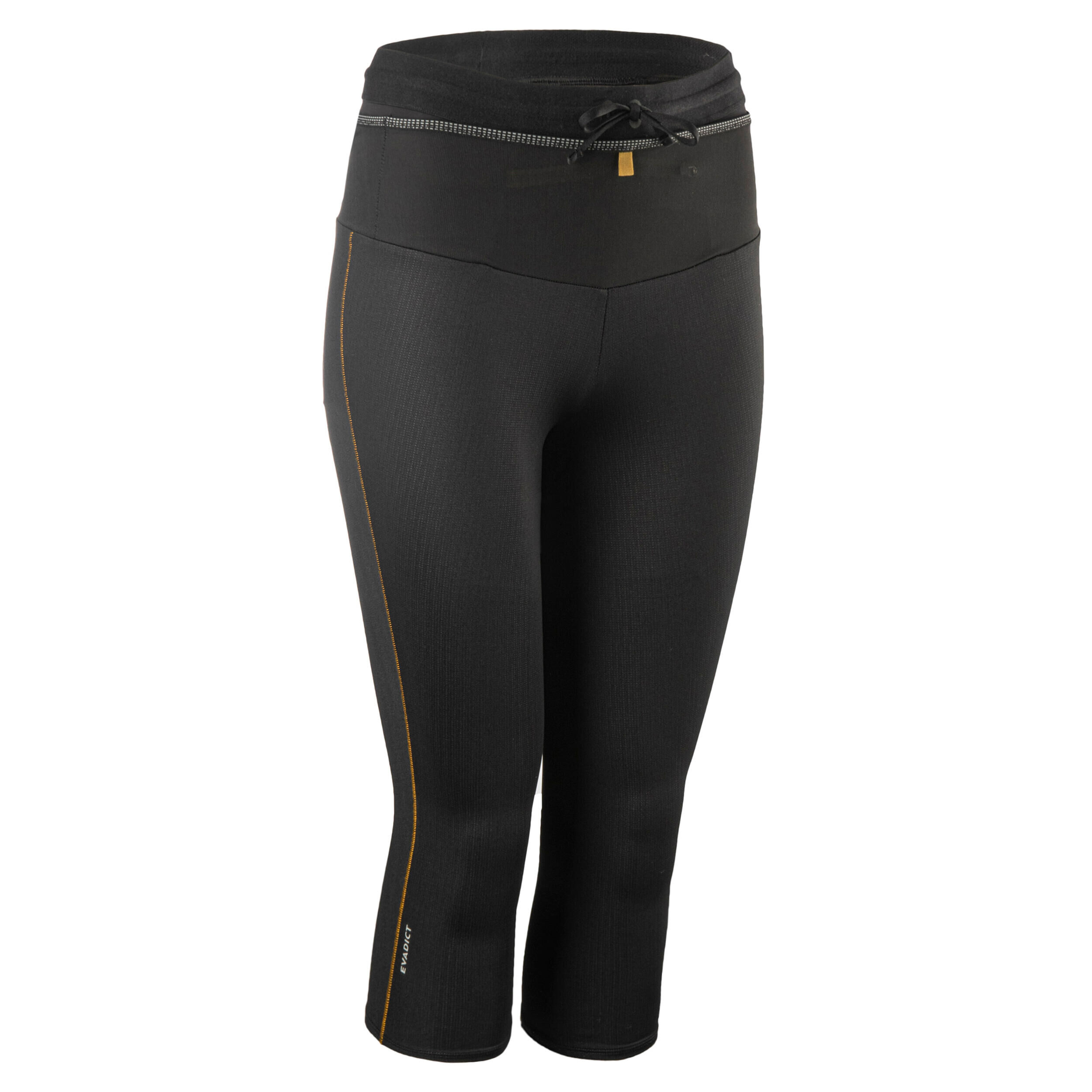 EVADICT WOMEN'S 3/4 TRAIL RUNNING LEGGINGS EMBOSS - BLACK/BRONZE