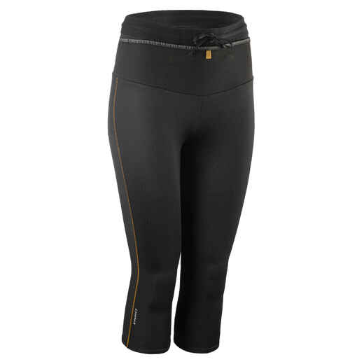 
      WOMEN'S 3/4 TRAIL RUNNING LEGGINGS EMBOSS - BLACK/BRONZE
  