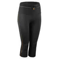 WOMEN'S 3/4 TRAIL RUNNING LEGGINGS EMBOSS - BLACK/BRONZE