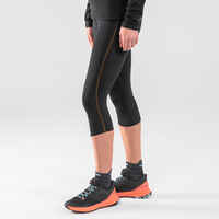 WOMEN'S 3/4 TRAIL RUNNING LEGGINGS EMBOSS - BLACK/BRONZE